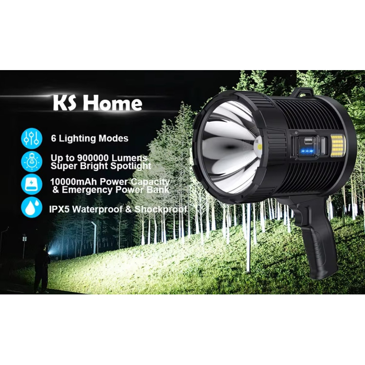 High Power Portable Led Flashlight COB camp light Spotlights Solar Panel USB Charging Torch light with 9000mAh Lithium Battery High Power Portable Led Flashlight COB camp light Spotlights Solar Panel USB Charging Torch light with 9000mAh Lithium Battery