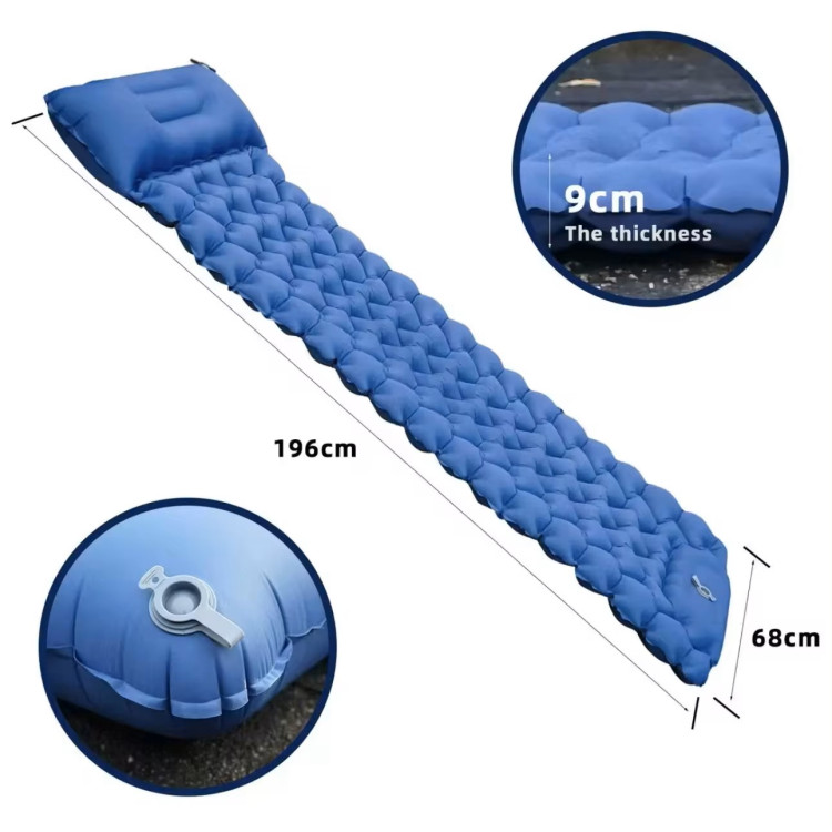 Outdoor Camping Sleeping Pad Inflatable Mattress with Pillows Ultralight Air Mat Built-in Inflator Pump Travel Hiking Outdoor Camping Sleeping Pad Inflatable Mattress with Pillows Ultralight Air Mat Built-in Inflator Pump Travel Hiking