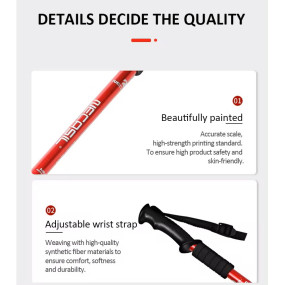 1 pair Hiking Pole Aluminum / Pole Adjustable 65-135 cm [1 pair/2pcs]