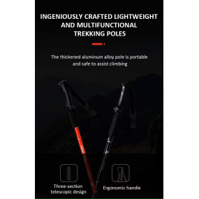 1 pair Hiking Pole Aluminum / Pole Adjustable 65-135 cm [1 pair/2pcs]
