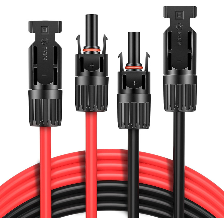 Solar Panel Extension Cable 4mm, (1 black- 1red) x 6 meters _ Professional Solar Cable, MC-4 connector.