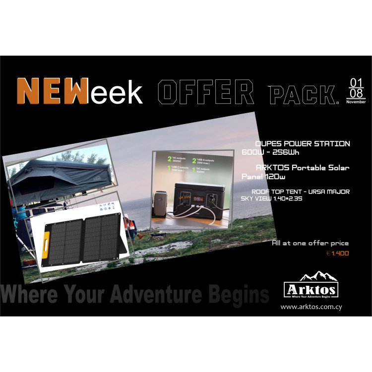 November  _ WEEK OFFER _ OUPES 600w Portable Power Station|100w Portable Solar Panel|Roof Tent 1.40x2.35 roof view