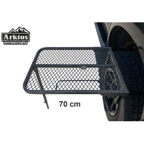 Vehicle Tire Mounted Steel Camping Table Adjustable Travel Outdoor Furniture for Car Picnic Camp Outdoor Cooking BBQ Party