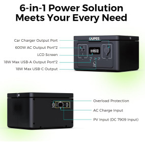 OUPES  ENERGY STORAGE 600W - 256Wh / Super fast charging