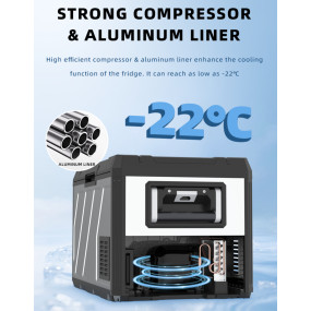 50L METAL Portable Car Refrigerator / Two independent cabins, for freezer and refrigerator separate / Car Truck RV caravan