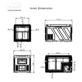 50L METAL Portable Car Refrigerator / Two independent cabins, for freezer and refrigerator separate / Car Truck RV caravan