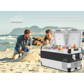 75L Compressor Portable Fridge - two doors two independent cabins
