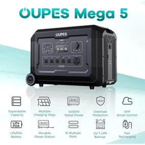 OUPES Mega 5 Home Backup & Portable Power Station | 5000W 5040Wh